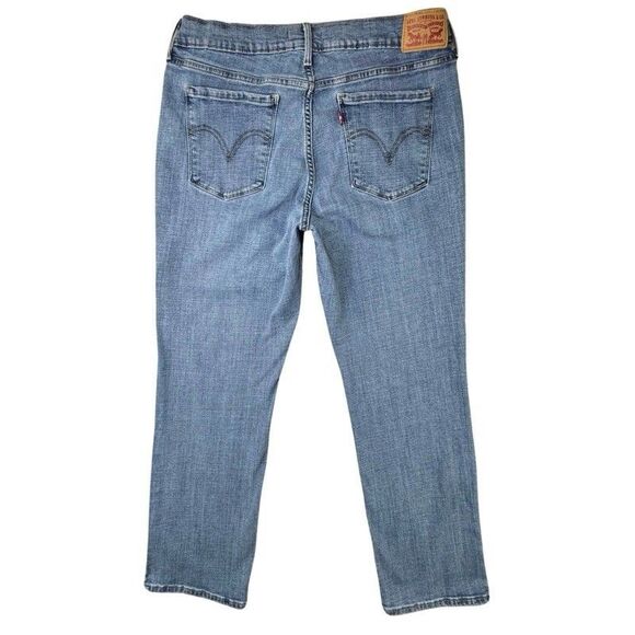 Levi's 505 Jeans Women's Sz14 Blue Straight Leg Stretch Denim Zip Mid-rise 90's - Picture 3 of 17